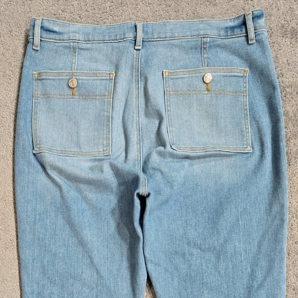 LOFT Patch Pocket Kick Crop Jeans in Bright Vintage Light Wash Retro Look 765053 - Picture 6 of 12